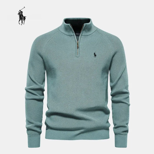 Rippstrick Half-Zip Pullover