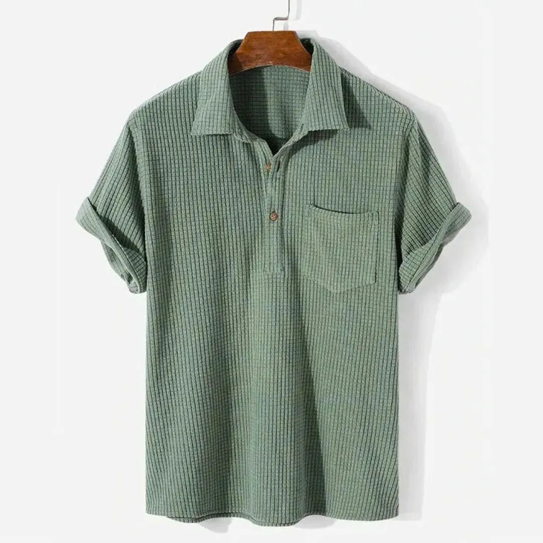Strukturiertes Poloshirt für Herren in lockerer Passform