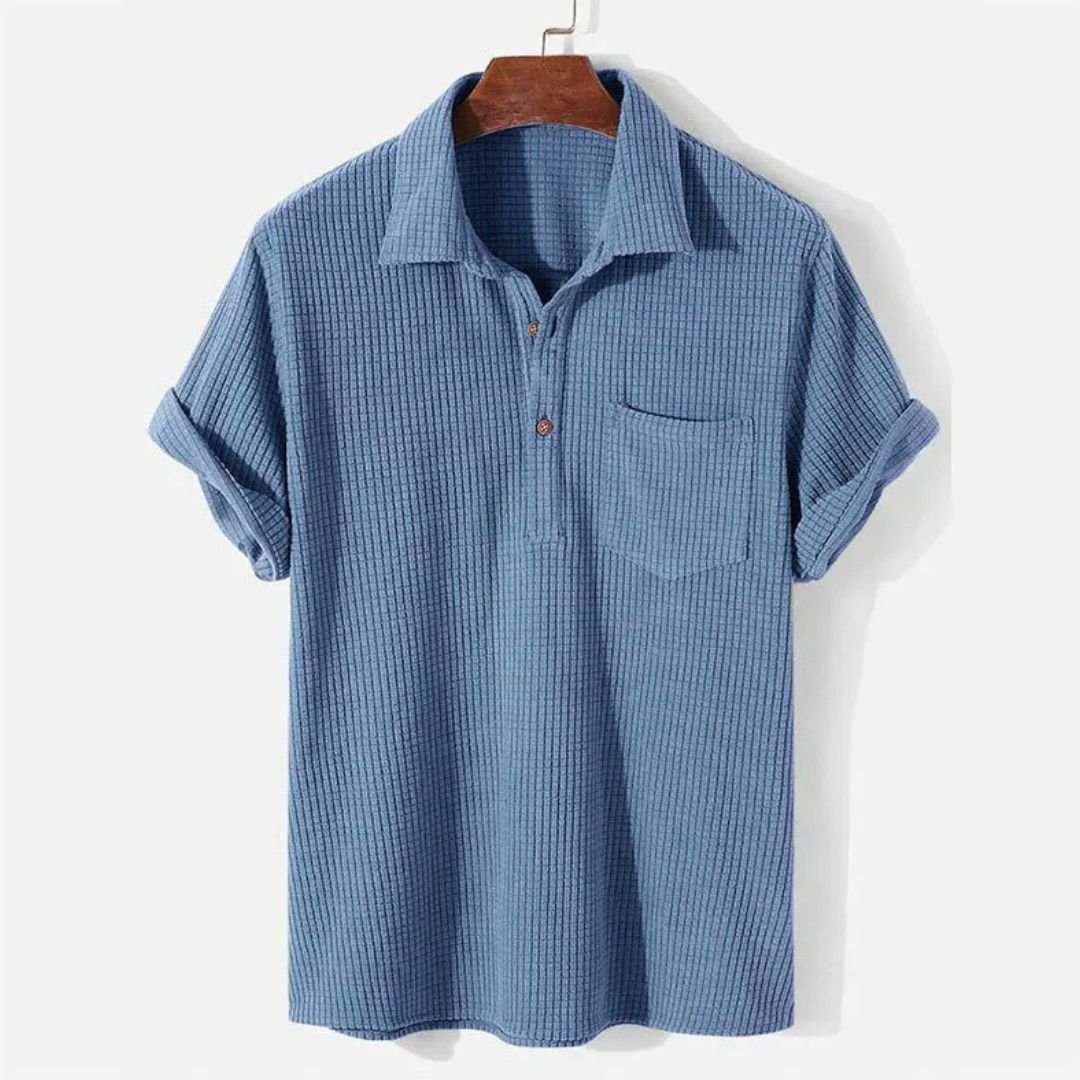 Strukturiertes Poloshirt für Herren in lockerer Passform