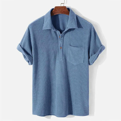 Strukturiertes Poloshirt für Herren in lockerer Passform