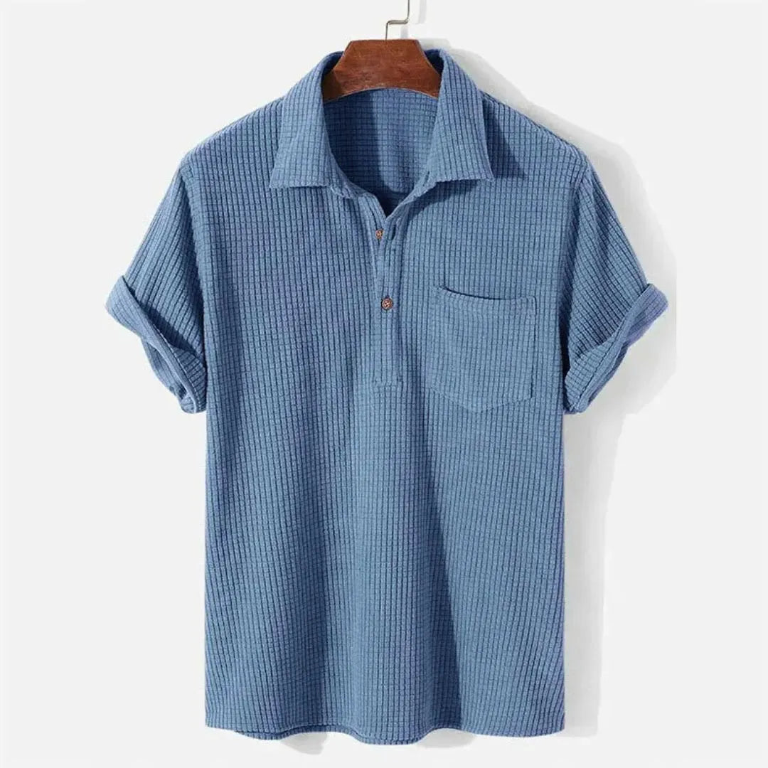 Strukturiertes Poloshirt für Herren in lockerer Passform