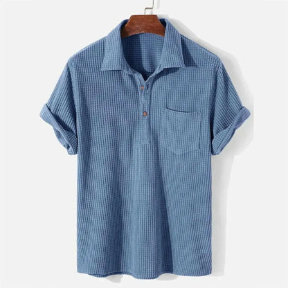 Strukturiertes Poloshirt für Herren in lockerer Passform