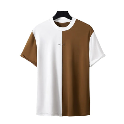 Herren Patchwork-T-Shirt mit Kurzarm