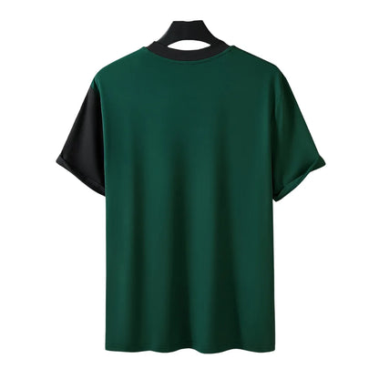 Herren Patchwork-T-Shirt mit Kurzarm