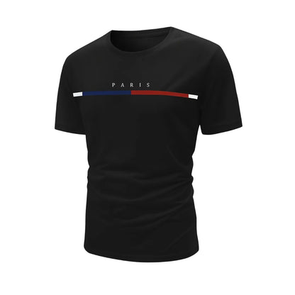 Herren Gestreiftes Paris T-Shirt mit Kurzarm