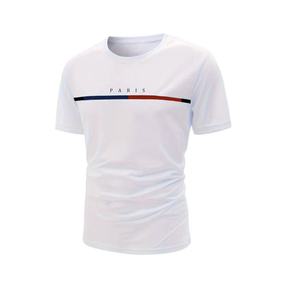 Herren Gestreiftes Paris T-Shirt mit Kurzarm