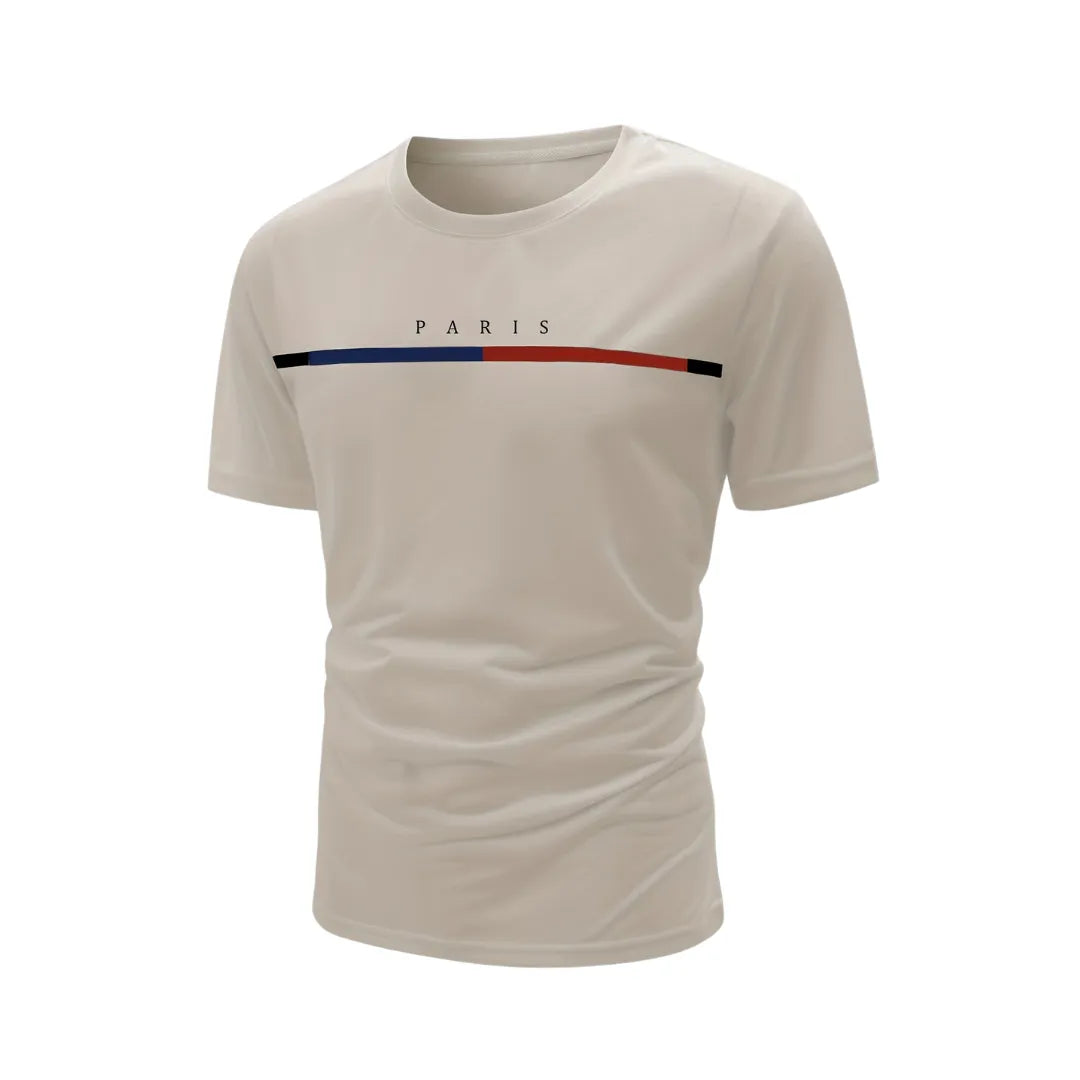 Herren Gestreiftes Paris T-Shirt mit Kurzarm