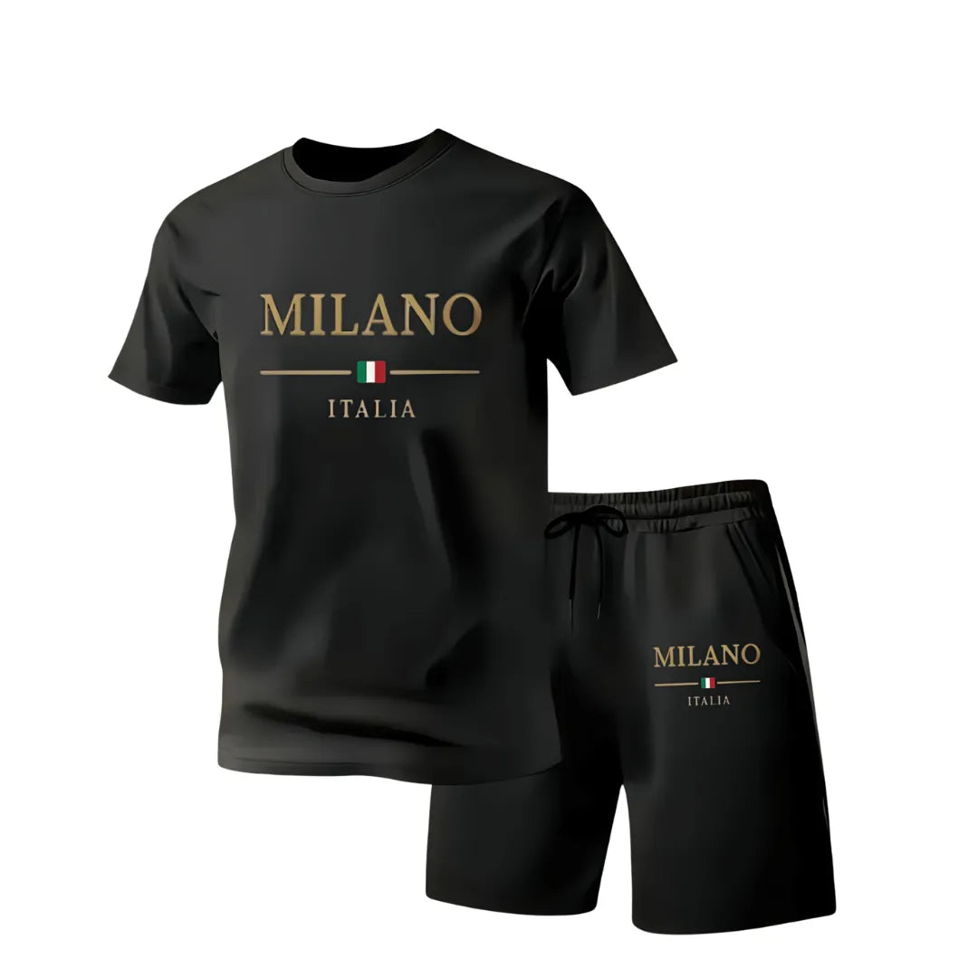 Herren Milano Italia Sommer-Set mit T-Shirt und Shorts