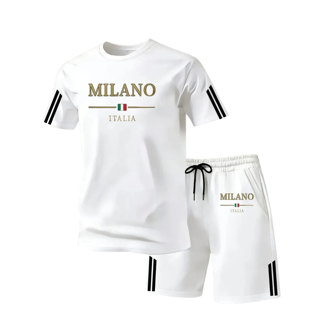 Herren Milano Italia Sommer-Set mit T-Shirt und Shorts
