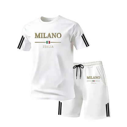 Herren Milano Italia Sommer-Set mit T-Shirt und Shorts
