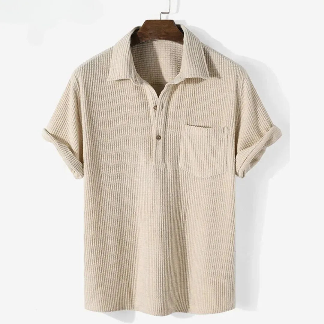 Strukturiertes Poloshirt für Herren in lockerer Passform